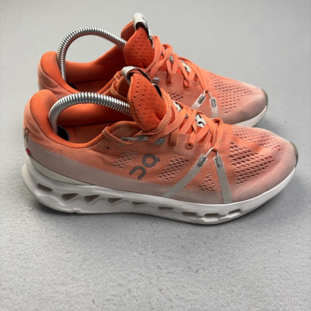 On Cloudsurfer Shoes Mens Size 8.5 Orange CloudTec Running Athletic Sneakers